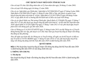 Quyết định 125/QĐ-UBND năm 2014 Quy hoạch hạ tầng kỹ thuật viễn thông thụ động Hà Nam