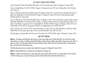 Quyết định 169/QĐ-UBND năm 2014 phụ cấp công vụ cán bộ lãnh đạo chủ chốt các hội Thừa Thiên Huế