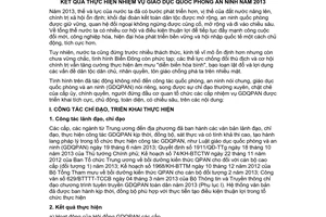 Báo cáo 06/BC-HĐGDQPANTW kết quả giáo dục quốc phòng an ninh 2013 phương hướng nhiệm vụ 2014