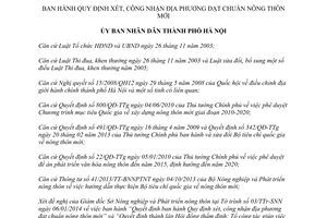 Quyết định 664/QĐ-UBND năm 2014 Quy định công nhận địa phương chuẩn nông thôn mới Hà Nội