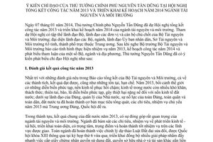 Thông báo 36/TB-VPCP năm 2014 ý kiến Hội nghị tổng kết 2013 triển khai kế hoạch tài nguyên môi trường