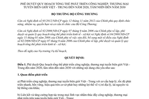 Quyết định 805/QĐ-BCT 2014 Quy hoạch phát triển công nghiệp thương mại Việt Trung 2020 2030