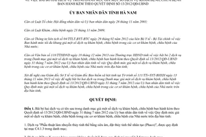 Quyết định 127/QĐ-UBND bãi bỏ hai dịch vụ trong danh mục giá dịch vụ khám chữa bệnh Hà Nam