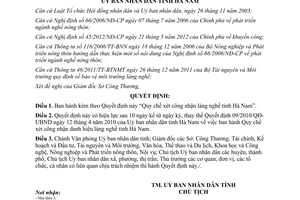 Quyết định 03/2014/QĐ-UBND Quy chế xét công nhận làng nghề Hà Nam