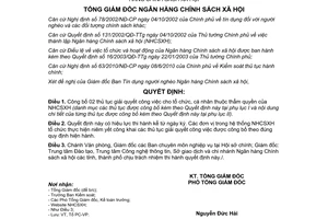 Quyết định 346/QĐ-NHCS 2014 thủ tục giải quyết công việc Ngân hàng Chính sách xã hội