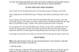 Quyết định 04/2014/QĐ-UBND mô hình tổ chức mức phụ cấp lực lượng bảo vệ dân phố Lâm Đồng