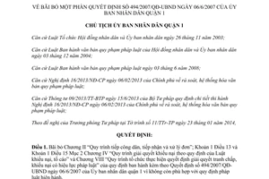 Quyết định số 103/QĐ-UBND bãi bỏ một phần Quyết định số 494/2007/QĐ-UBND Quận 1