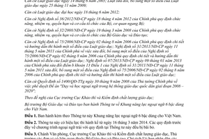 Thông tư 01/2014/TT-BGDĐT Khung năng lực ngoại ngữ 6 bậc Việt Nam