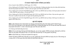 Quyết định 75/QĐ-UBND năm 2014 thực hiện kế hoạch phát triển kinh tế xã hội dự toán ngân sách Nhà nước Lai Châu