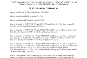 Quyết định 10/2014/QĐ-UBND quản lý sử dụng chữ ký số chứng thư số Long An