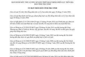 Quyết định 04/2014/QĐ-UBND mức thu lệ phí cấp giấy phép hoạt động điện lực Trà Vinh