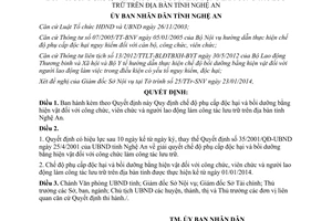 Quyết định 12/2014/QĐ-UBND phụ cấp độc hại bồi dưỡng hiện vật Nghệ An