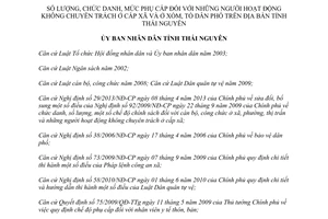 Quyết định 04/2014/QĐ-UBND phụ cấp hoạt động không chuyên trách Thái Nguyên 2014