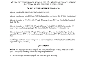 Quyết định 831/QĐ-UBND năm 2014 quy hoạch sử dụng đất 2020 kế hoạch sử dụng đất 5 năm Hà Nội