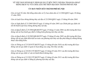 Quyết định 07/2014/QĐ-UBND Quy định quản lý bến thủy nội địa dịch vụ vui chơi giải trí Hà Nội