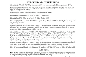 Quyết định 12/2014/QĐ-UBND phân cấp tuyển dụng sử dụng quản lý công chức cấp xã Kiên Giang