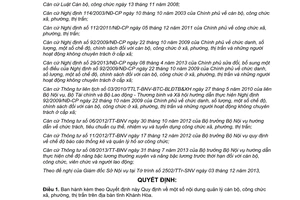 Quyết định 04/2014/QĐ-UBND quản lý cán bộ công chức xã phường thị trấn Khánh Hòa 2014