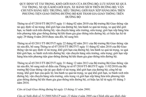 Văn bản hợp nhất 06/VBHN-BGTVT năm 2014 hợp nhất tải trọng khổ giới hạn đường bộ xe quá tải trọng quá khổ