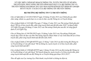 Quyết định 126/QĐ-BTTTT 2014 Kế hoạch thông tin tuyên truyền phát sóng truyền hình mặt đất
