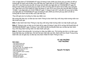 Thông tư 02/2014/TT-BGDĐT Quy chế công nhận trường mầm non đạt chuẩn quốc gia