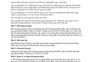 Thông tư 16/2014/TT-BTC phí sử dụng đường bộ trạm thu phí cầu Rạch Miễu quốc lộ 60