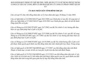 Quyết định 08/2014/QĐ-UBND thu nộp quản lý sử dụng phí sử dụng cảng cá tại cảng bến cá Phan Thiết