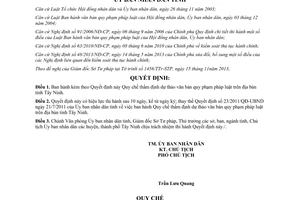 Quyết định 03/2013/QĐ-UBND Quy chế thẩm định dự thảo văn bản quy phạm pháp luật Tây Ninh