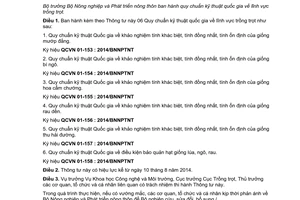 Thông tư 05/2014/TT-BNNPTNT ban hành Quy chuẩn kỹ thuật Quốc gia lĩnh vực trồng trọt