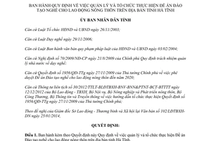 Quyết định 06/2014/QĐ-UBND Đào tạo nghề cho lao động nông thôn Hà Tĩnh