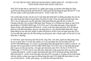 Chỉ thị 01/2014/CT-UBND Kế hoạch phát triển kinh tế dự toán ngân sách nhà nước quận 2 Hồ Chí Minh