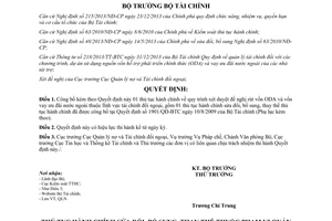 Quyết định 281/QĐ-BTC năm 2014 công bố thủ tục hành chính xét duyệt đề nghị rút vốn ODA vốn vay nước ngoài