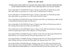 Thông tư liên tịch 02/2014/TTLT-BKHĐT-BTC  lồng ghép nguồn vốn Chương trình hỗ trợ giảm nghèo