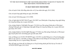 Quyết định 08/2014/QĐ-UBND Quy chế vận hành khai thác quản lý mạng tin học diện rộng Hà Nội