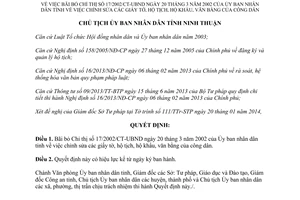 Quyết định 318/QĐ-UBND 2014 bãi bỏ 17/2002/CT-UBND chỉnh sửa hộ tịch hộ khẩu văn bằng Ninh Thuận