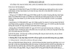 Hướng dẫn Liên sở 1236/HDLS/TC-GDĐT năm 2014 các khoản thu chi ngành giáo dục Hồ Chí Minh