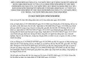 Quyết định 04/2014/QĐ-UBND điều chỉnh đơn giá nhà cửa vật kiến trúc cây trồng vật nuôi Ninh Bình