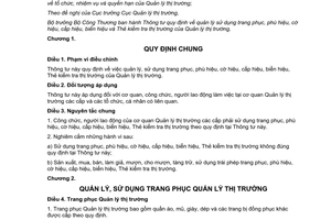 Thông tư 07/2014/TT-BCT quản lý trang phục cờ hiệu cấp hiệu biển hiệu Thẻ kiểm tra thị trường