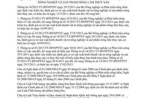 Văn bản hợp nhất 05/VBHN-BNNPTNT sản xuất vật tư nông nghiệp sản phẩm nông lâm thủy sản