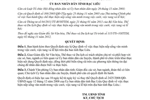 Quyết định 02/2014/QĐ-UBND thực hiện nếp sống văn minh cưới tang lễ hội tỉnh Bạc Liêu