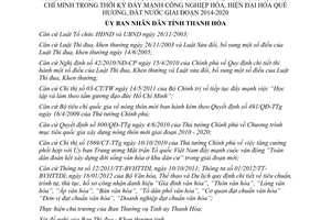 Quyết định 488/2014/QĐ-UBND tiêu chí danh hiệu kiểu mẫu theo lời dạy Chủ tịch Hồ Chí Minh Thanh Hóa