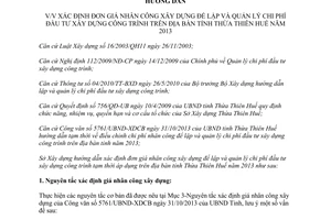 Hướng dẫn 138/HD-SXD đơn giá nhân công xây dựng lập quản lý chi phí đầu tư Thừa Thiên Huế 2014