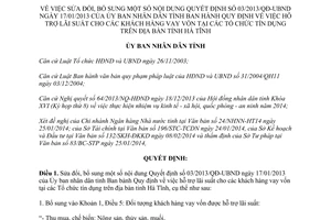 Quyết định 07/2014/QĐ-UBND sửa đổi Quyết định 03/2013/QĐ-UBND hỗ trợ lãi suất vay vốn tín dụng