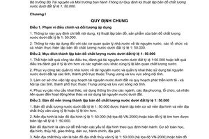 Thông tư 09/2014/TT-BTNMT kỹ thuật lập bản đồ chất lượng nước dưới đất tỷ lệ 1:50.000