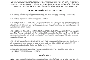 Quyết định 10/2014/QĐ-UBND chế độ phụ cấp đặc thù ưu đãi y tế cán bộ viên chức Hà Nội