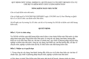 Quyết định 146/QĐ-KTNN 2014 chức năng nhiệm vụ quyền hạn Vụ Chế độ Kiểm soát chất lượng kiểm toán