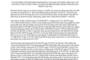 Chỉ thị 02/CT-BGTVT năm 2014 chủ động ứng phó biến đổi khí hậu tiết kiệm tài nguyên bảo vệ môi trường