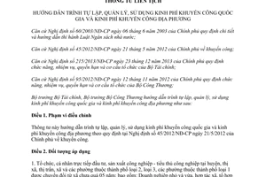 Thông tư liên tịch 26/2014/TTLT-BTC-BCT lập quản lý sử dụng kinh phí khuyến công quốc gia địa phương