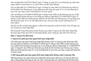 Thông tư 08/2014/TT-BCT nguyên tắc điều hành nhập khẩu theo hạn ngạch đường muối trứng gia cầm 2014