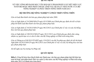 Quyết định 218/QĐ-BNN-PC 2014 Danh mục văn bản hết hiệu lực Bộ Nông nghiệp phát triển nông thôn 2013