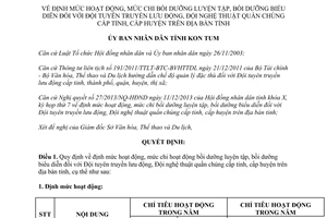 Quyết định 15/2014/QĐ-UBND mức chi bồi dưỡng biểu diễn Đội tuyên truyền lưu động Kon Tum